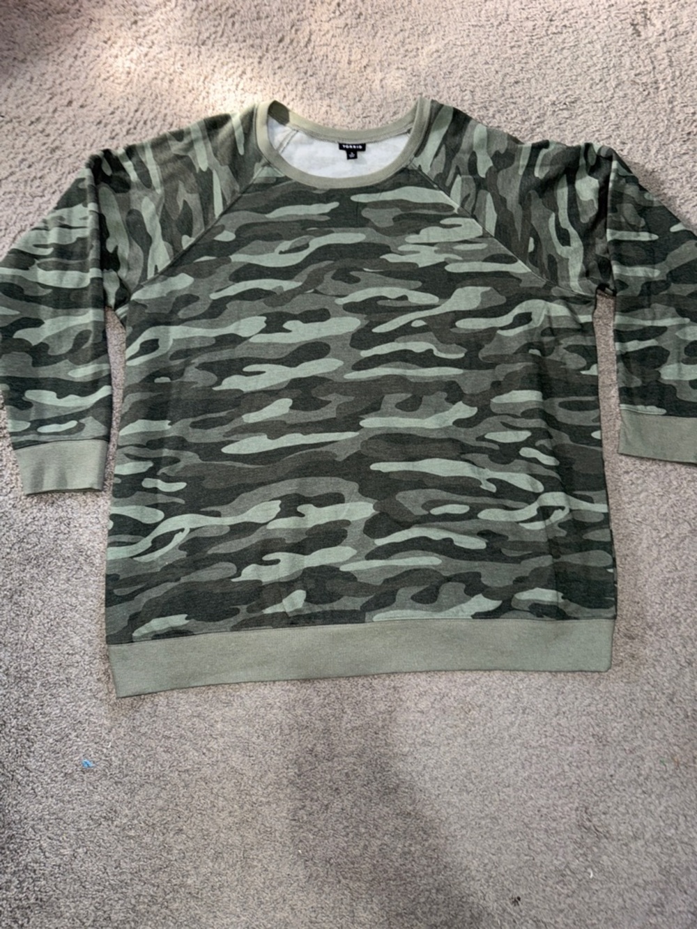 torrid Green Camo Raglan Sweatshirt